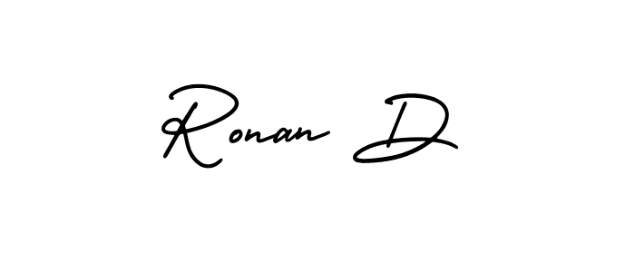 It looks lik you need a new signature style for name Ronan D. Design unique handwritten (AmerikaSignatureDemo-Regular) signature with our free signature maker in just a few clicks. Ronan D signature style 3 images and pictures png