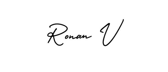 Also we have Ronan V name is the best signature style. Create professional handwritten signature collection using AmerikaSignatureDemo-Regular autograph style. Ronan V signature style 3 images and pictures png