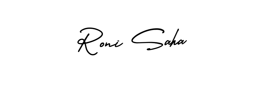 AmerikaSignatureDemo-Regular is a professional signature style that is perfect for those who want to add a touch of class to their signature. It is also a great choice for those who want to make their signature more unique. Get Roni Saha name to fancy signature for free. Roni Saha signature style 3 images and pictures png