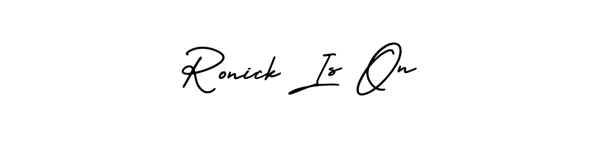 Make a short Ronick Is On signature style. Manage your documents anywhere anytime using AmerikaSignatureDemo-Regular. Create and add eSignatures, submit forms, share and send files easily. Ronick Is On signature style 3 images and pictures png