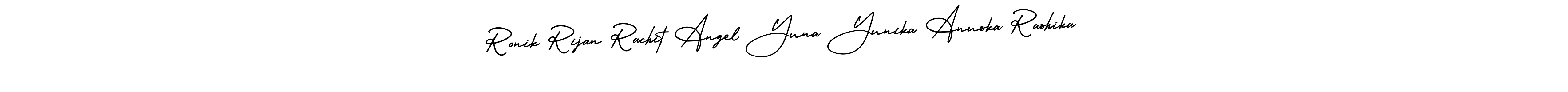 How to make Ronik Rijan Rachit Angel Yuna Yunika Anuska Rashika signature? AmerikaSignatureDemo-Regular is a professional autograph style. Create handwritten signature for Ronik Rijan Rachit Angel Yuna Yunika Anuska Rashika name. Ronik Rijan Rachit Angel Yuna Yunika Anuska Rashika signature style 3 images and pictures png