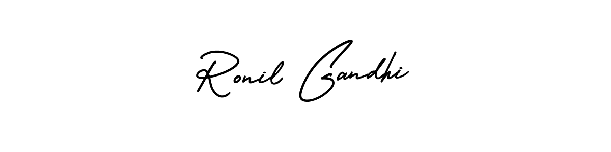 This is the best signature style for the Ronil Gandhi name. Also you like these signature font (AmerikaSignatureDemo-Regular). Mix name signature. Ronil Gandhi signature style 3 images and pictures png