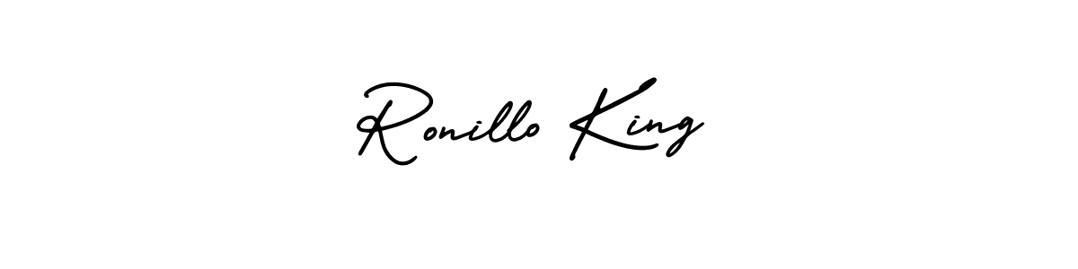 Similarly AmerikaSignatureDemo-Regular is the best handwritten signature design. Signature creator online .You can use it as an online autograph creator for name Ronillo King. Ronillo King signature style 3 images and pictures png