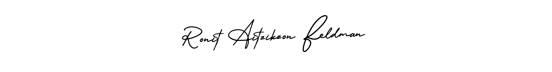 Check out images of Autograph of Ronit Aitzikzon Feldman name. Actor Ronit Aitzikzon Feldman Signature Style. AmerikaSignatureDemo-Regular is a professional sign style online. Ronit Aitzikzon Feldman signature style 3 images and pictures png