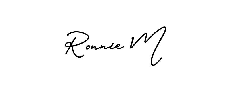 if you are searching for the best signature style for your name Ronnie M. so please give up your signature search. here we have designed multiple signature styles  using AmerikaSignatureDemo-Regular. Ronnie M signature style 3 images and pictures png