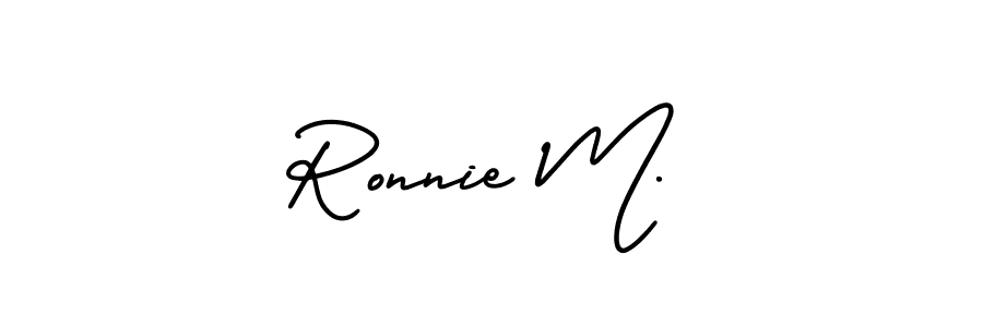 How to Draw Ronnie M. signature style? AmerikaSignatureDemo-Regular is a latest design signature styles for name Ronnie M.. Ronnie M. signature style 3 images and pictures png