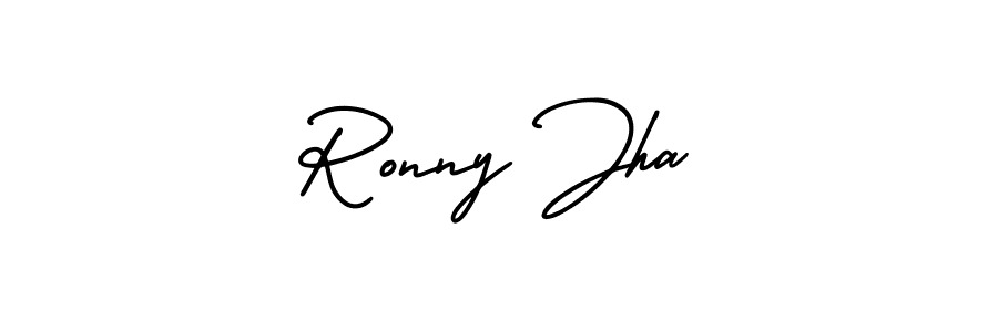 if you are searching for the best signature style for your name Ronny Jha. so please give up your signature search. here we have designed multiple signature styles  using AmerikaSignatureDemo-Regular. Ronny Jha signature style 3 images and pictures png