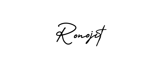 How to make Ronojit name signature. Use AmerikaSignatureDemo-Regular style for creating short signs online. This is the latest handwritten sign. Ronojit signature style 3 images and pictures png