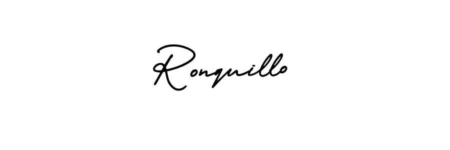 You should practise on your own different ways (AmerikaSignatureDemo-Regular) to write your name (Ronquillo) in signature. don't let someone else do it for you. Ronquillo signature style 3 images and pictures png