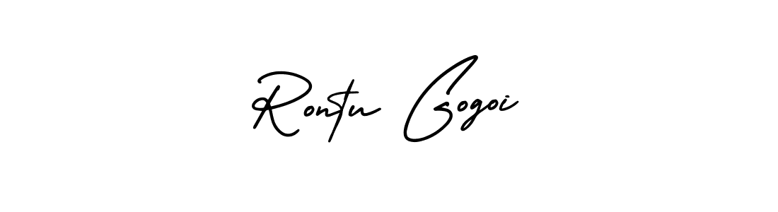 Make a beautiful signature design for name Rontu Gogoi. With this signature (AmerikaSignatureDemo-Regular) style, you can create a handwritten signature for free. Rontu Gogoi signature style 3 images and pictures png
