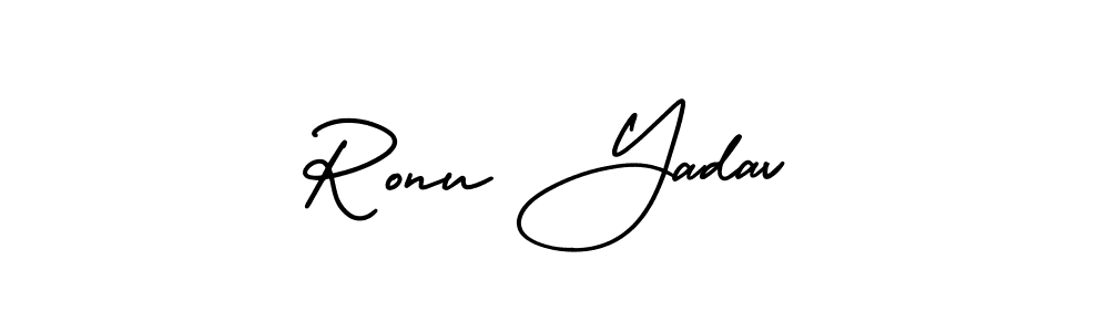 Design your own signature with our free online signature maker. With this signature software, you can create a handwritten (AmerikaSignatureDemo-Regular) signature for name Ronu Yadav. Ronu Yadav signature style 3 images and pictures png