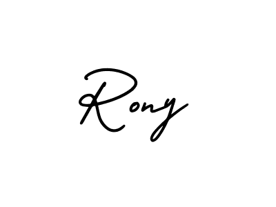 You should practise on your own different ways (AmerikaSignatureDemo-Regular) to write your name (Rony) in signature. don't let someone else do it for you. Rony signature style 3 images and pictures png