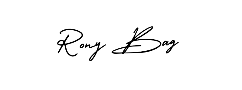 if you are searching for the best signature style for your name Rony Bag. so please give up your signature search. here we have designed multiple signature styles  using AmerikaSignatureDemo-Regular. Rony Bag signature style 3 images and pictures png