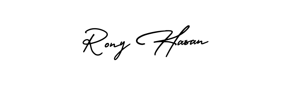 This is the best signature style for the Rony Hasan name. Also you like these signature font (AmerikaSignatureDemo-Regular). Mix name signature. Rony Hasan signature style 3 images and pictures png