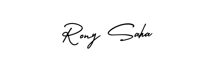 How to make Rony Saha name signature. Use AmerikaSignatureDemo-Regular style for creating short signs online. This is the latest handwritten sign. Rony Saha signature style 3 images and pictures png