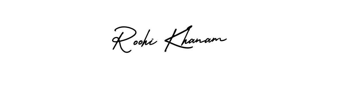 Make a beautiful signature design for name Roohi Khanam. With this signature (AmerikaSignatureDemo-Regular) style, you can create a handwritten signature for free. Roohi Khanam signature style 3 images and pictures png