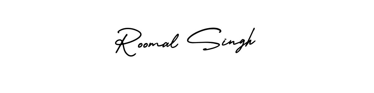 How to make Roomal Singh name signature. Use AmerikaSignatureDemo-Regular style for creating short signs online. This is the latest handwritten sign. Roomal Singh signature style 3 images and pictures png