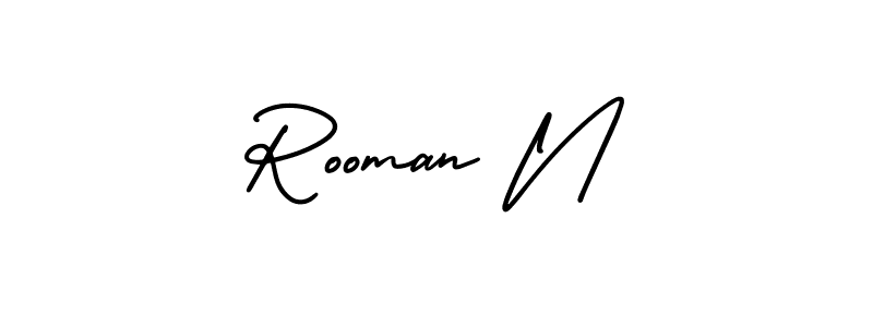 Also we have Rooman N name is the best signature style. Create professional handwritten signature collection using AmerikaSignatureDemo-Regular autograph style. Rooman N signature style 3 images and pictures png