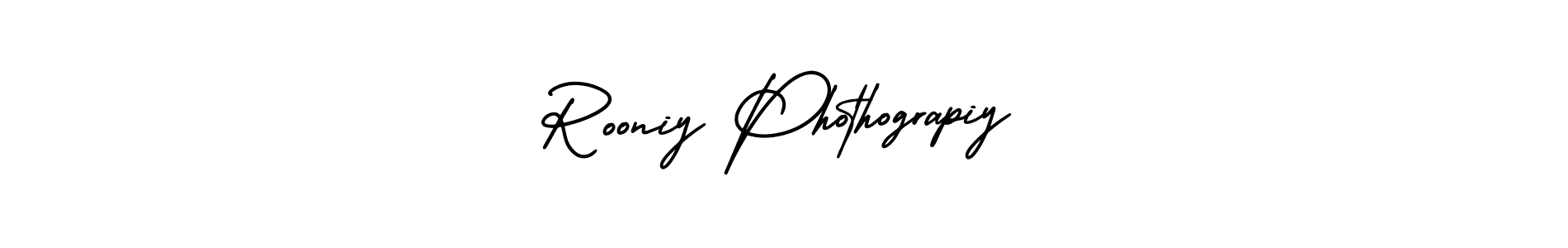 Similarly AmerikaSignatureDemo-Regular is the best handwritten signature design. Signature creator online .You can use it as an online autograph creator for name Rooniy Phothograpiy. Rooniy Phothograpiy signature style 3 images and pictures png