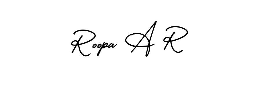 Create a beautiful signature design for name Roopa A R. With this signature (AmerikaSignatureDemo-Regular) fonts, you can make a handwritten signature for free. Roopa A R signature style 3 images and pictures png