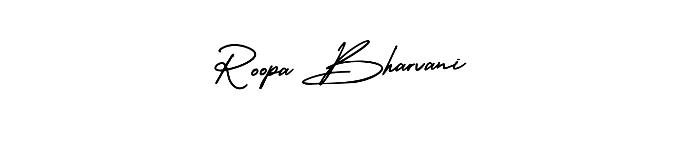 How to make Roopa Bharvani signature? AmerikaSignatureDemo-Regular is a professional autograph style. Create handwritten signature for Roopa Bharvani name. Roopa Bharvani signature style 3 images and pictures png