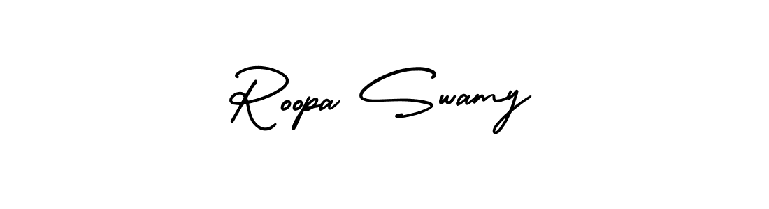 How to make Roopa Swamy signature? AmerikaSignatureDemo-Regular is a professional autograph style. Create handwritten signature for Roopa Swamy name. Roopa Swamy signature style 3 images and pictures png