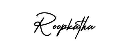 Enhance your business communications with Roopkatha signature in AmerikaSignatureDemo-Regular lettering. Clean, modern, and universally compatible. Roopkatha signature style 3 images and pictures png