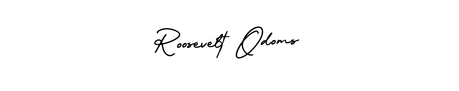 You should practise on your own different ways (AmerikaSignatureDemo-Regular) to write your name (Roosevelt Odoms) in signature. don't let someone else do it for you. Roosevelt Odoms signature style 3 images and pictures png