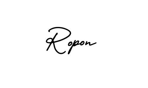 Similarly AmerikaSignatureDemo-Regular is the best handwritten signature design. Signature creator online .You can use it as an online autograph creator for name Ropon. Ropon signature style 3 images and pictures png