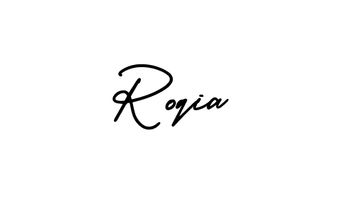 Make a beautiful signature design for name Roqia. With this signature (AmerikaSignatureDemo-Regular) style, you can create a handwritten signature for free. Roqia signature style 3 images and pictures png