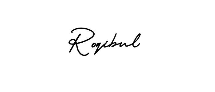 Roqibul stylish signature style. Best Handwritten Sign (AmerikaSignatureDemo-Regular) for my name. Handwritten Signature Collection Ideas for my name Roqibul. Roqibul signature style 3 images and pictures png