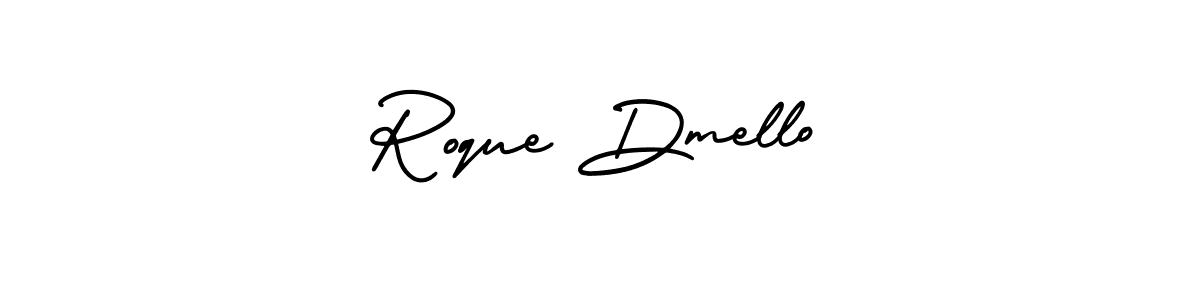 AmerikaSignatureDemo-Regular is a professional signature style that is perfect for those who want to add a touch of class to their signature. It is also a great choice for those who want to make their signature more unique. Get Roque Dmello name to fancy signature for free. Roque Dmello signature style 3 images and pictures png