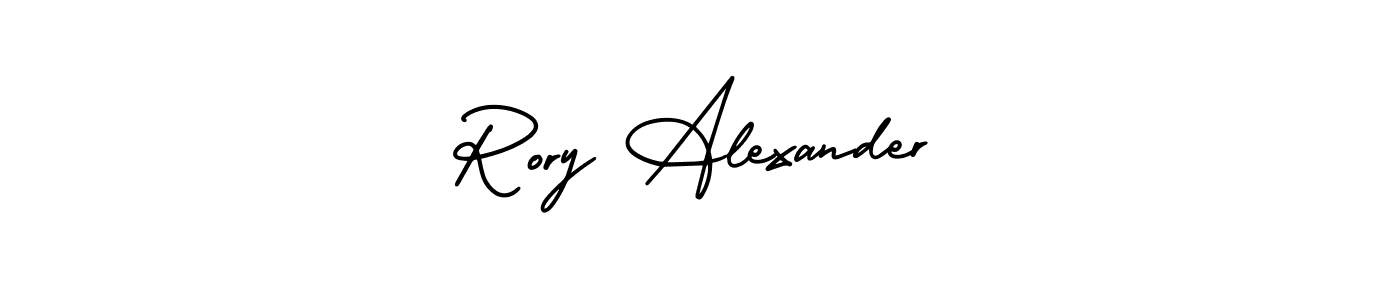 You should practise on your own different ways (AmerikaSignatureDemo-Regular) to write your name (Rory Alexander) in signature. don't let someone else do it for you. Rory Alexander signature style 3 images and pictures png
