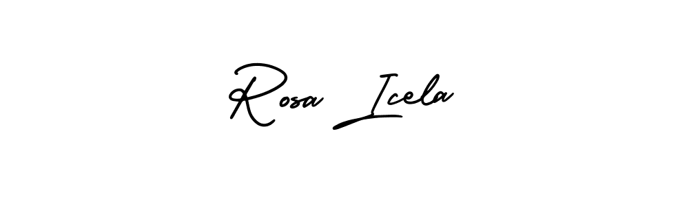 Make a short Rosa Icela signature style. Manage your documents anywhere anytime using AmerikaSignatureDemo-Regular. Create and add eSignatures, submit forms, share and send files easily. Rosa Icela signature style 3 images and pictures png