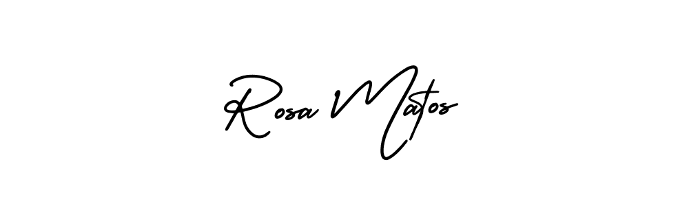 The best way (AmerikaSignatureDemo-Regular) to make a short signature is to pick only two or three words in your name. The name Rosa Matos include a total of six letters. For converting this name. Rosa Matos signature style 3 images and pictures png