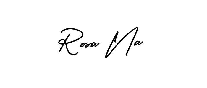 How to make Rosa Na name signature. Use AmerikaSignatureDemo-Regular style for creating short signs online. This is the latest handwritten sign. Rosa Na signature style 3 images and pictures png
