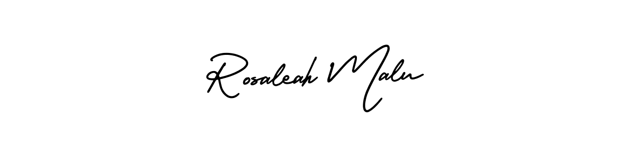 How to make Rosaleah Malu name signature. Use AmerikaSignatureDemo-Regular style for creating short signs online. This is the latest handwritten sign. Rosaleah Malu signature style 3 images and pictures png