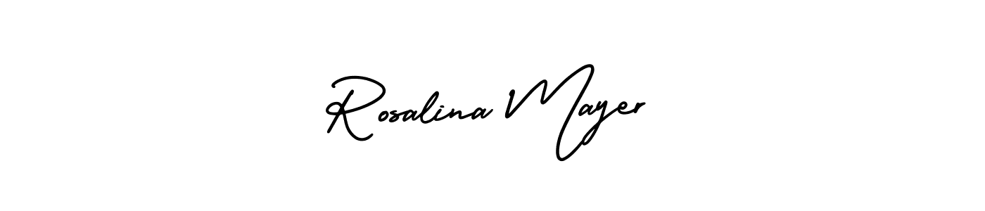 AmerikaSignatureDemo-Regular is a professional signature style that is perfect for those who want to add a touch of class to their signature. It is also a great choice for those who want to make their signature more unique. Get Rosalina Mayer name to fancy signature for free. Rosalina Mayer signature style 3 images and pictures png