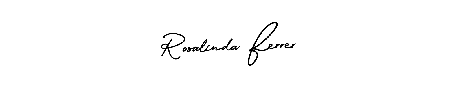 You should practise on your own different ways (AmerikaSignatureDemo-Regular) to write your name (Rosalinda Ferrer) in signature. don't let someone else do it for you. Rosalinda Ferrer signature style 3 images and pictures png