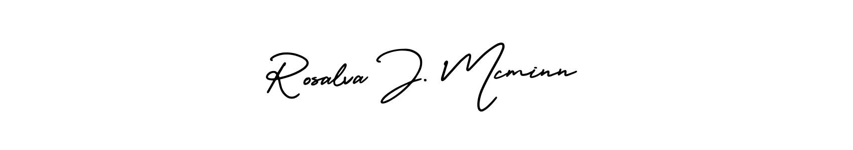 Similarly AmerikaSignatureDemo-Regular is the best handwritten signature design. Signature creator online .You can use it as an online autograph creator for name Rosalva J. Mcminn. Rosalva J. Mcminn signature style 3 images and pictures png