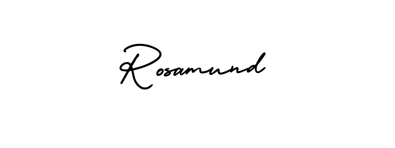 Rosamund stylish signature style. Best Handwritten Sign (AmerikaSignatureDemo-Regular) for my name. Handwritten Signature Collection Ideas for my name Rosamund. Rosamund signature style 3 images and pictures png