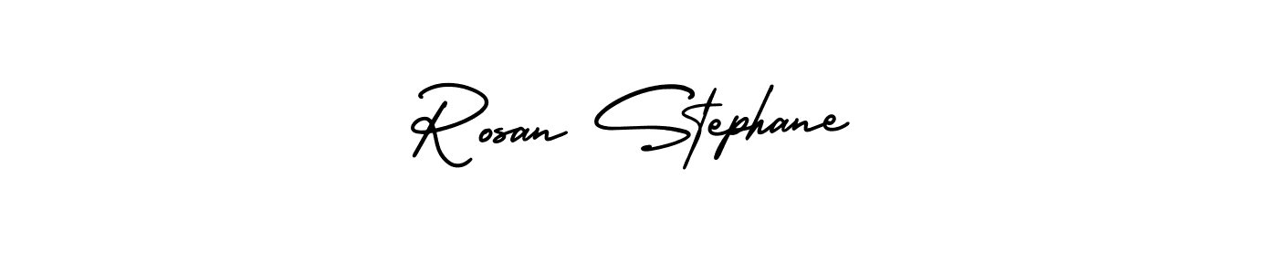 Rosan Stephane stylish signature style. Best Handwritten Sign (AmerikaSignatureDemo-Regular) for my name. Handwritten Signature Collection Ideas for my name Rosan Stephane. Rosan Stephane signature style 3 images and pictures png