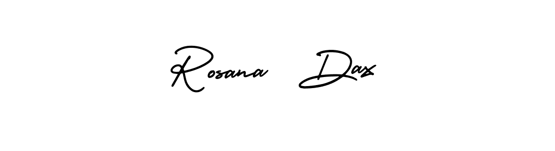 You should practise on your own different ways (AmerikaSignatureDemo-Regular) to write your name (Rosana  Dax) in signature. don't let someone else do it for you. Rosana  Dax signature style 3 images and pictures png