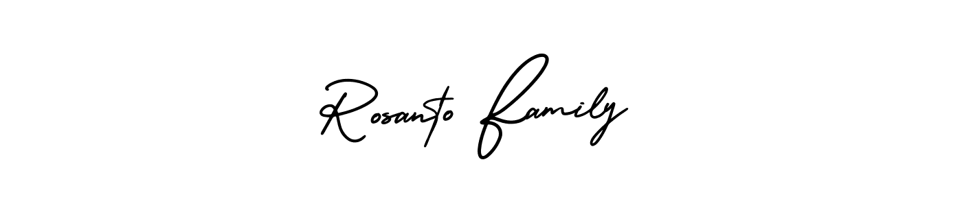 Rosanto Family stylish signature style. Best Handwritten Sign (AmerikaSignatureDemo-Regular) for my name. Handwritten Signature Collection Ideas for my name Rosanto Family. Rosanto Family signature style 3 images and pictures png