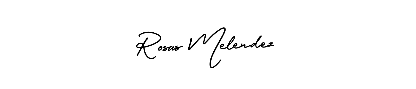 How to make Rosas Melendez name signature. Use AmerikaSignatureDemo-Regular style for creating short signs online. This is the latest handwritten sign. Rosas Melendez signature style 3 images and pictures png