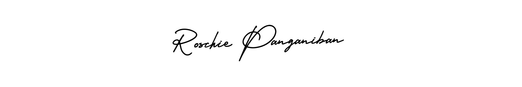 Use a signature maker to create a handwritten signature online. With this signature software, you can design (AmerikaSignatureDemo-Regular) your own signature for name Roschie Panganiban. Roschie Panganiban signature style 3 images and pictures png