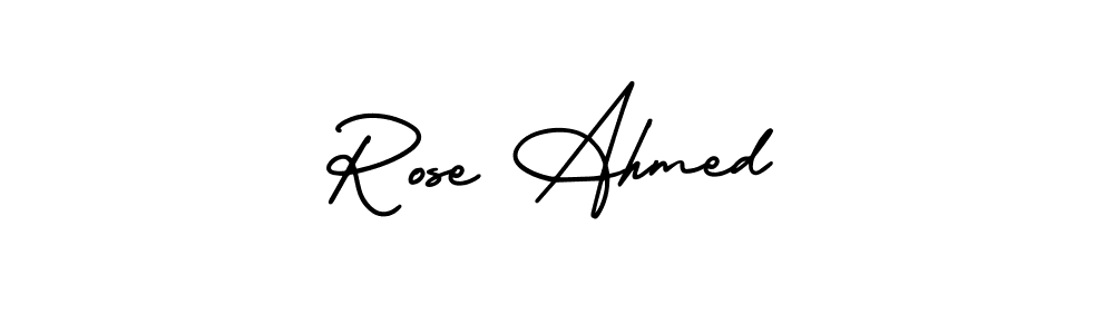 Also You can easily find your signature by using the search form. We will create Rose Ahmed name handwritten signature images for you free of cost using AmerikaSignatureDemo-Regular sign style. Rose Ahmed signature style 3 images and pictures png