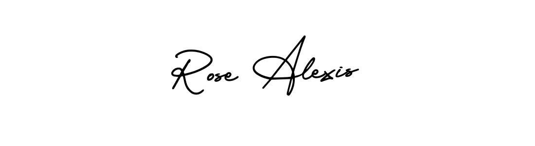 You should practise on your own different ways (AmerikaSignatureDemo-Regular) to write your name (Rose Alexis) in signature. don't let someone else do it for you. Rose Alexis signature style 3 images and pictures png