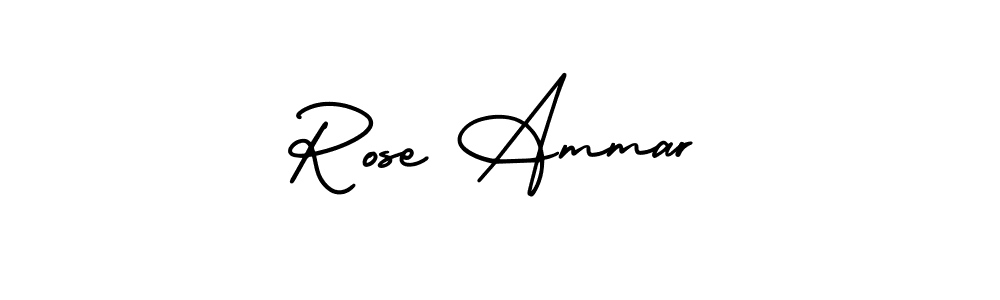 This is the best signature style for the Rose Ammar name. Also you like these signature font (AmerikaSignatureDemo-Regular). Mix name signature. Rose Ammar signature style 3 images and pictures png