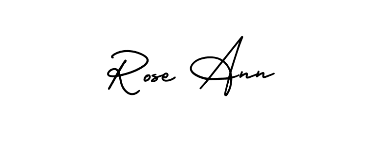 AmerikaSignatureDemo-Regular is a professional signature style that is perfect for those who want to add a touch of class to their signature. It is also a great choice for those who want to make their signature more unique. Get Rose Ann name to fancy signature for free. Rose Ann signature style 3 images and pictures png